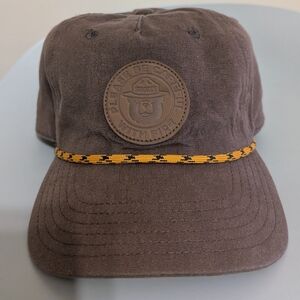 Smokey Bear Hat Cap Snap Back Brown Rope Outdoors Hiking Camping Outdoors Mens